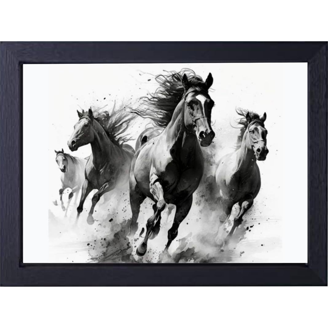 Vsk Sketch Art Studio Wooden Horse Wall Painting For Living Room, Office, Restaurant Decor (8 X 12 Inch)