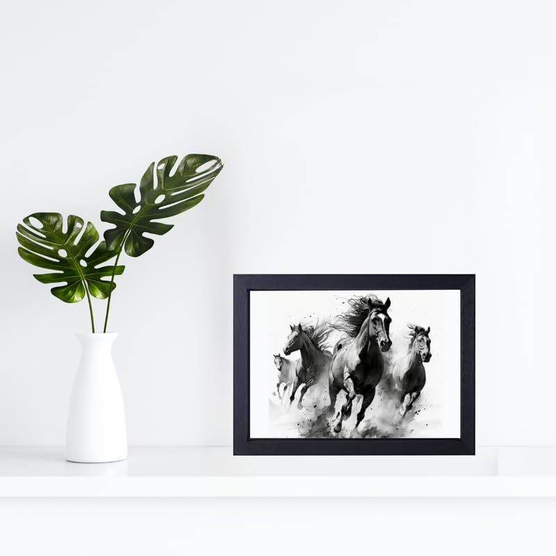 Vsk Sketch Art Studio Wooden Horse Wall Painting For Living Room, Office, Restaurant Decor (8 X 12 Inch)
