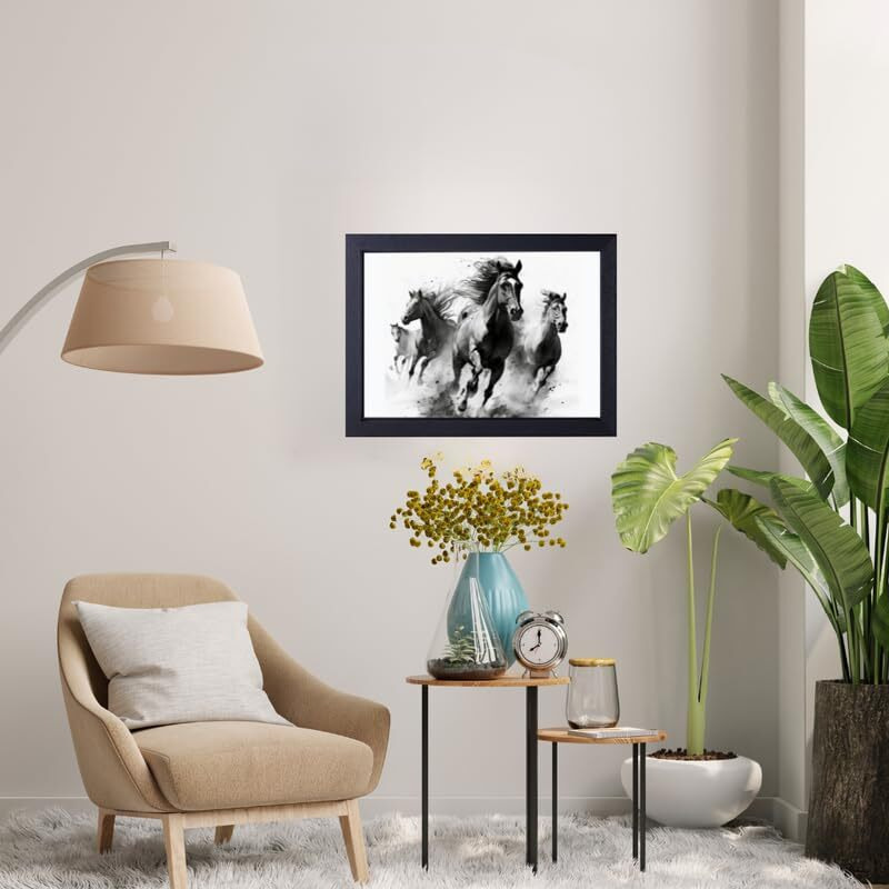 Vsk Sketch Art Studio Wooden Horse Wall Painting For Living Room, Office, Restaurant Decor (8 X 12 Inch)