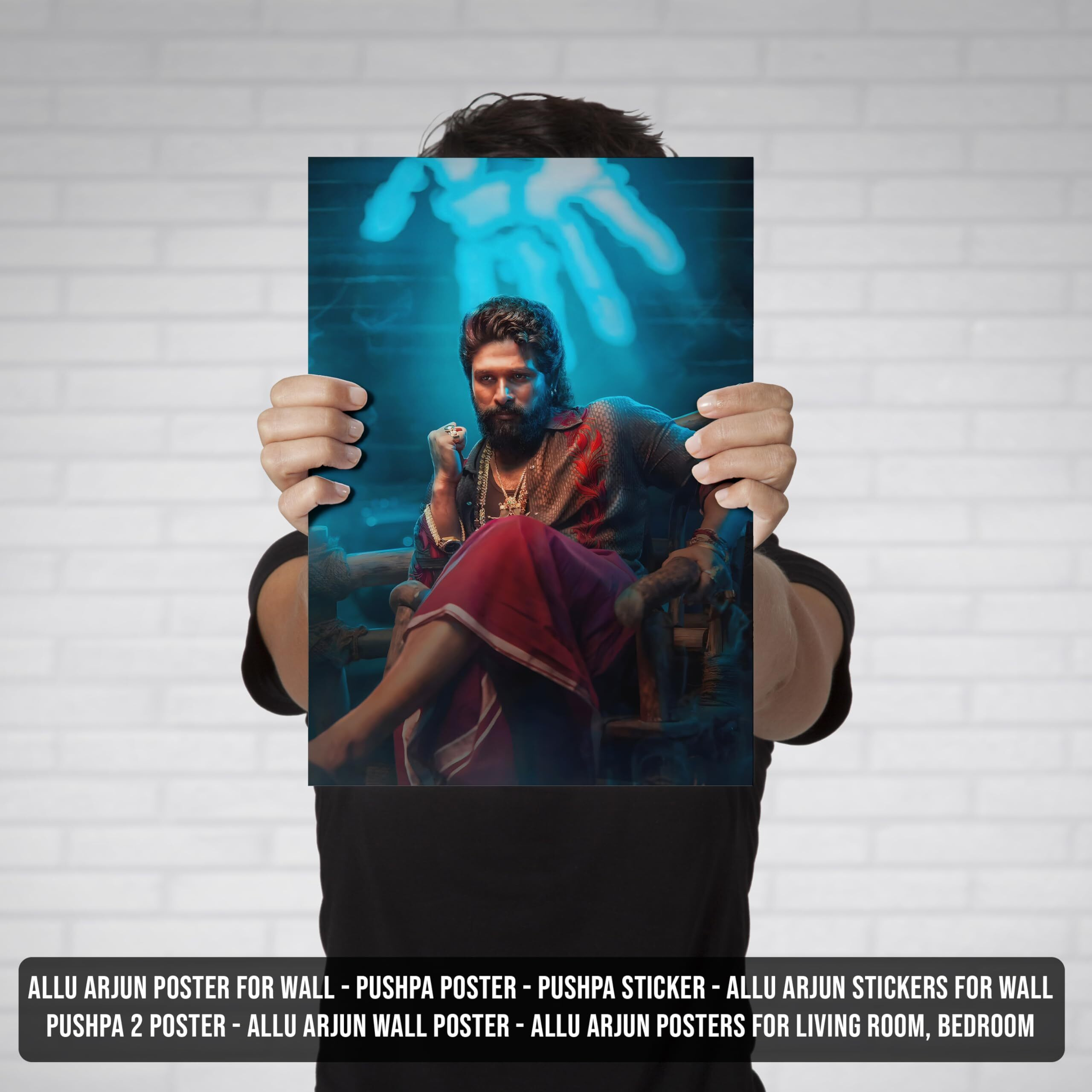 Allu Arjun Poster For Wall | Pushpa Poster | Pushpa Sticker | Allu Arjun Stickers For Wall | Pushpa 2 Poster | Allu Arjun Wall Poster | Pushpa Allu Arjun Posters For Living Room, Bedroom