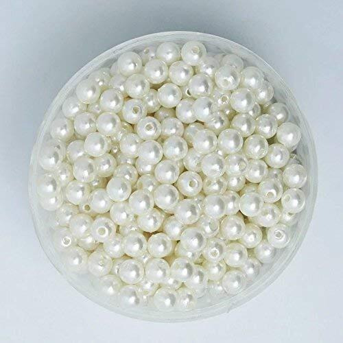 Satyam Kraft White Artificial Moti Beads (4Mm)  1200 Pieces Pearl Beads For Diy Jewelry Making, Beading, Crafting, Scrapbooking & Embroidery  Perfect For Valentine's Day Jewelry, Gifts & Craft Projects