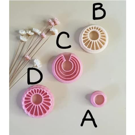 Dhanishtha | Polymer Clay Cutter | Clay Cutters Tool | Flowers | Clay Earing Cutter Earring Jewellery Making Clay Tools Pottery | Color May Vary| Set Of 4 Pieces |