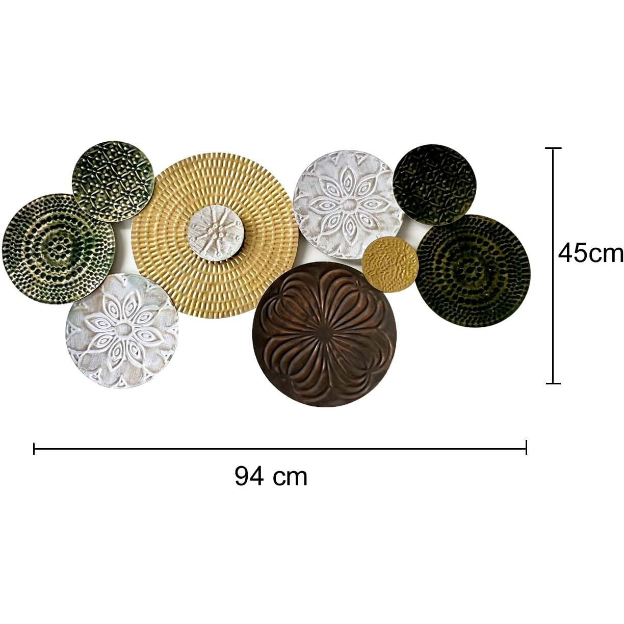 Dsh Crafting Your Curiosity Metal Wall Decor Multi Color Wall Arts (37X17 Inch) Wall Hanging Sculpture For Home Hotel Decoration.(Iwart-12-Fqlv-Gldgrnhmr)