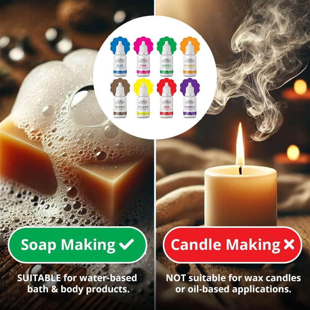 Aromakrafts Diy Liquid Soap Making Colours For Melt & Pour Soaps - Set Of 8 (15 Ml Each)