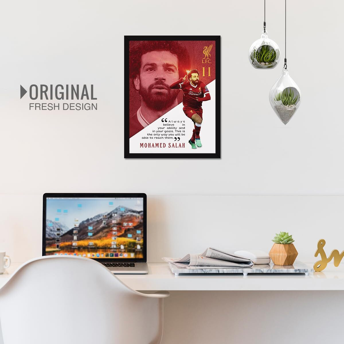 Chaka Chaundh - Always Believe In Your Ability And In Your Goals. This Is The Only Way You Will Be Able To Reach Them. Mohamed Salah Quotes - Football Player Quotes Frame - Motivational Quotes Frames -Sports Academy Poster With Frame Athletic Quotes Wall Frames - (14 X 11 Inches)