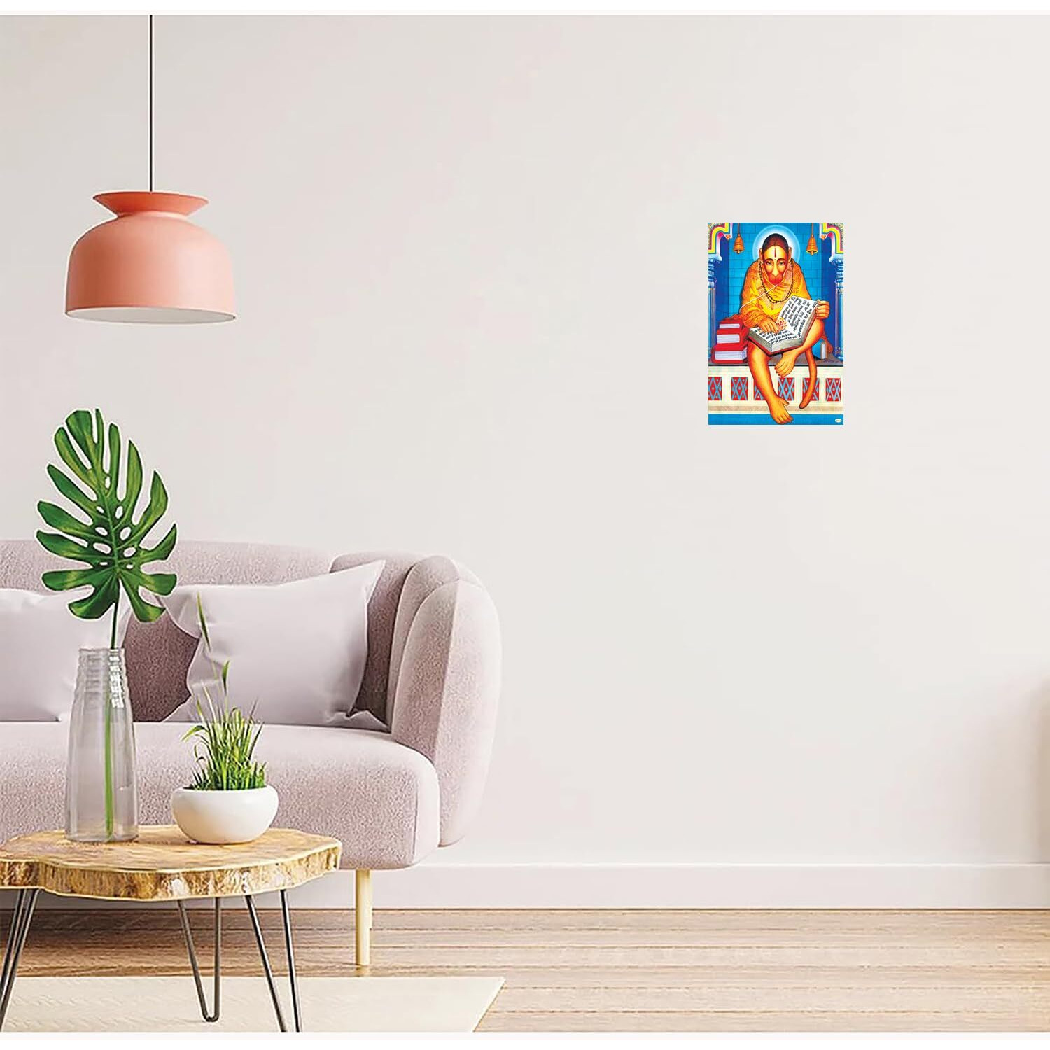 Dharvika Innovations Panchmukhi Hanuman Ji Poster Big Size Sparkle Coated Self Adhesive (12X18 Inch) 202