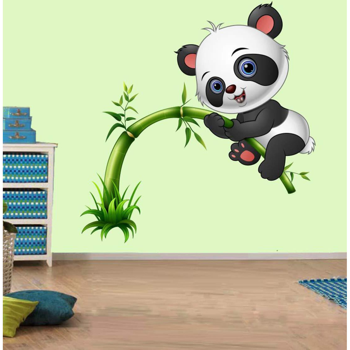 Ghar Kraft Cute Panda On Tree Wall Sticker