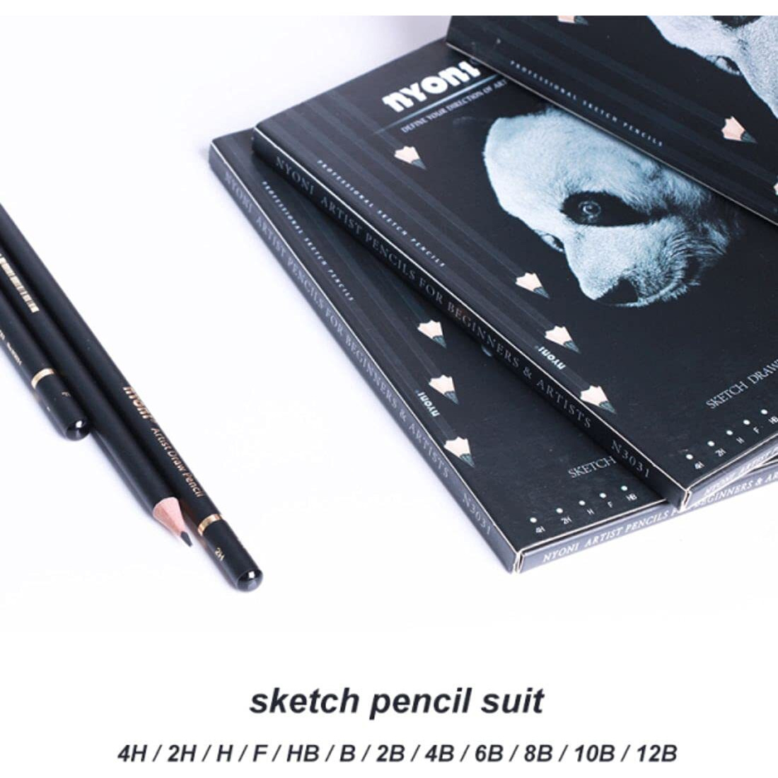 Ondesk Artics Artists' Drawing & Sketching Charcoal Pencil Kit | 4-6 Mm, Round | Perfect For Beginners, Professionals And Artists | Ideal For Sketching, Painting, Drawing, Shading & Illustrations| Pack Of 14