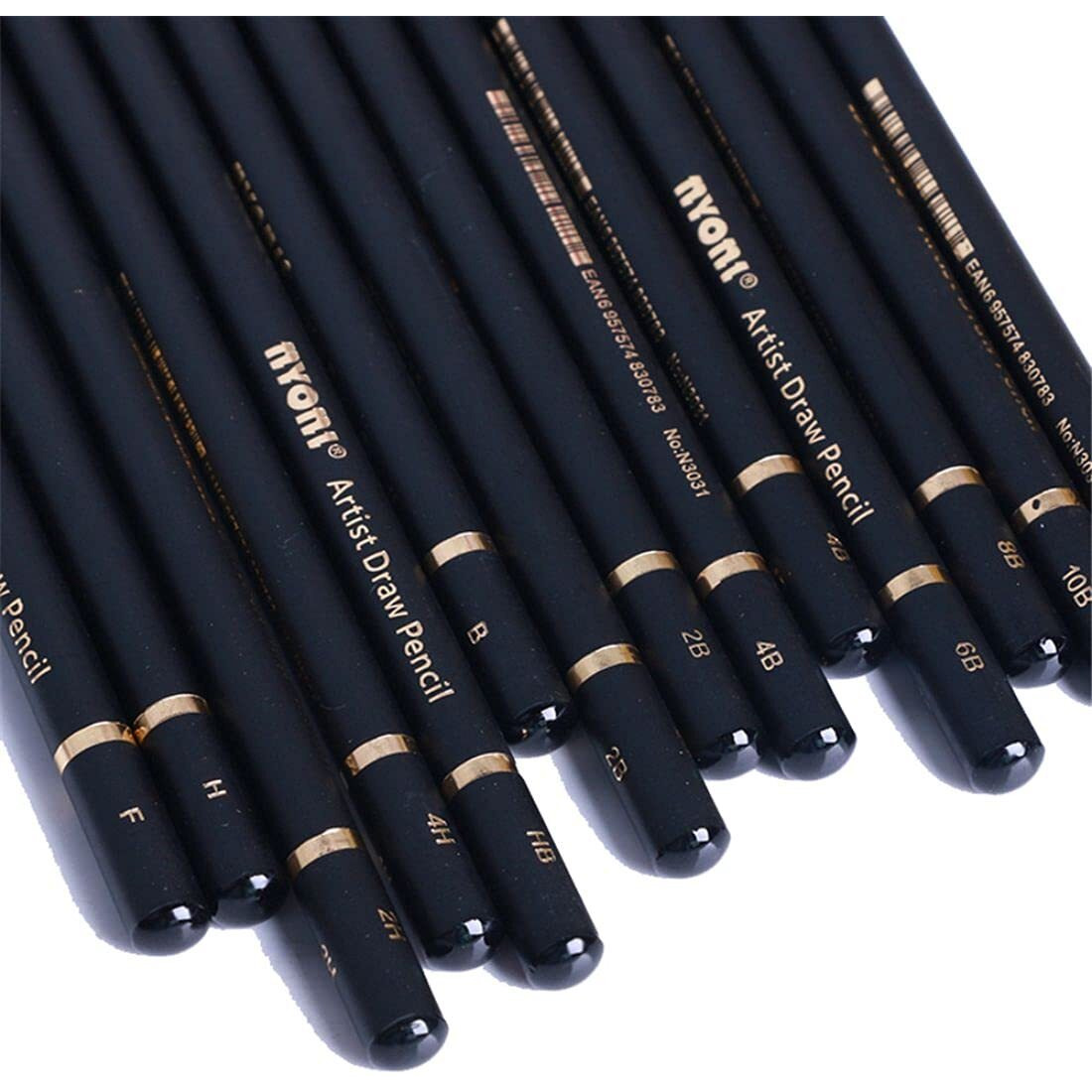 Ondesk Artics Artists' Drawing & Sketching Charcoal Pencil Kit | 4-6 Mm, Round | Perfect For Beginners, Professionals And Artists | Ideal For Sketching, Painting, Drawing, Shading & Illustrations| Pack Of 14