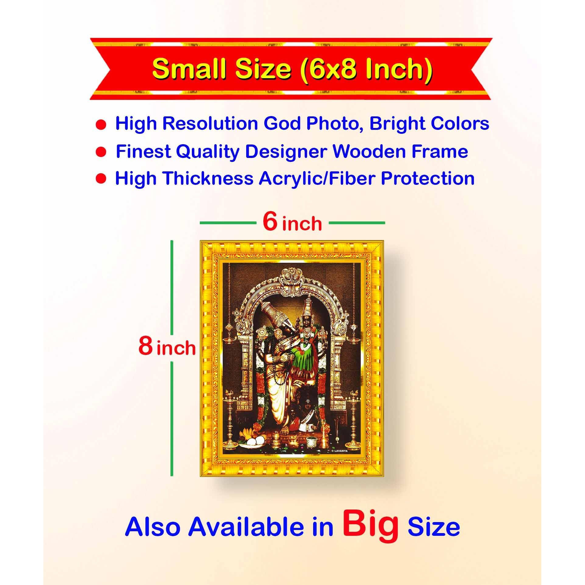 Pavan Photo Laminations Varaha Swamy Lakshmi Devi Lord Varah Varahar Wall Painting Framed Home Decor (Wood,Matte,Gold,Small Size,6 X 8 Inch) R570S