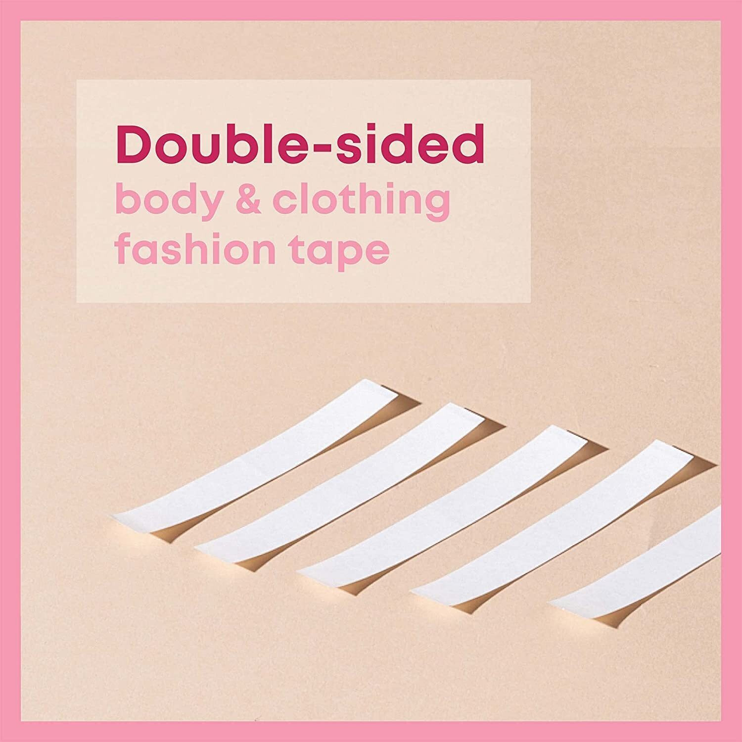 Hedrix (50 Strips) Fashion Dressing Tapes For Clothing, Double Sided Skin Tape For Clothes, Garment, And Body, Invisible Sticking Tape Adhesive, All Day Strength Stick Tape Adhesive