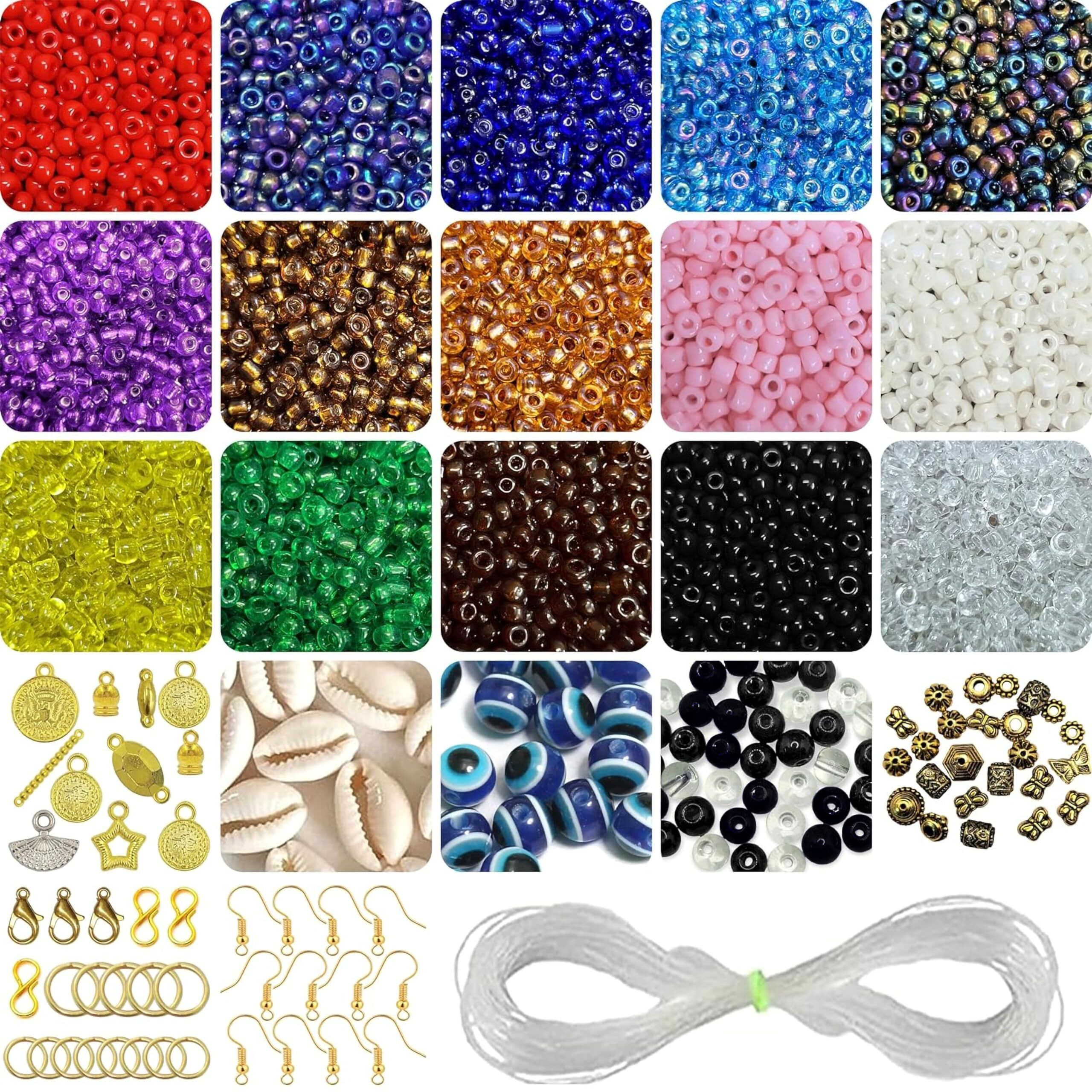 Indikonb Multicolour Beads Set - For Craft And Jewelry Making, Seed Beads, Charms, And Jewellery Findings Included