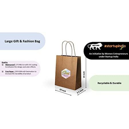 Acl Creationsblue Floral Gift Bag Or Fashion Bags For Diwali Gifting, Birthday Gifts, Marriage Gifting, Christmas Gifts, Baby Showers & Shopping.(Pack Of 10 Paper Bags)