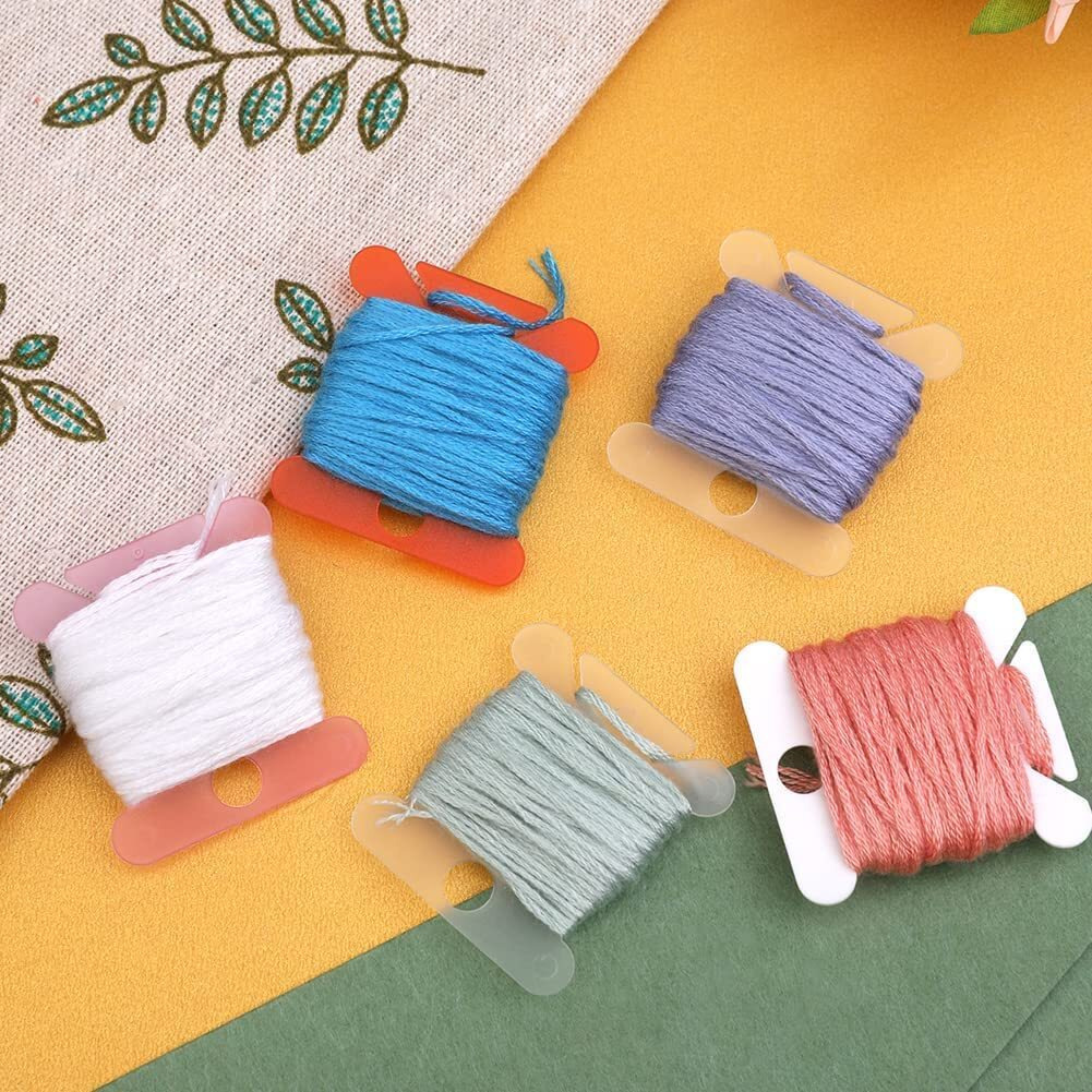 Street27 Plastic Thread Bobbins Holder For Cross Stitch Embroidery Winding Board Pack Of 100