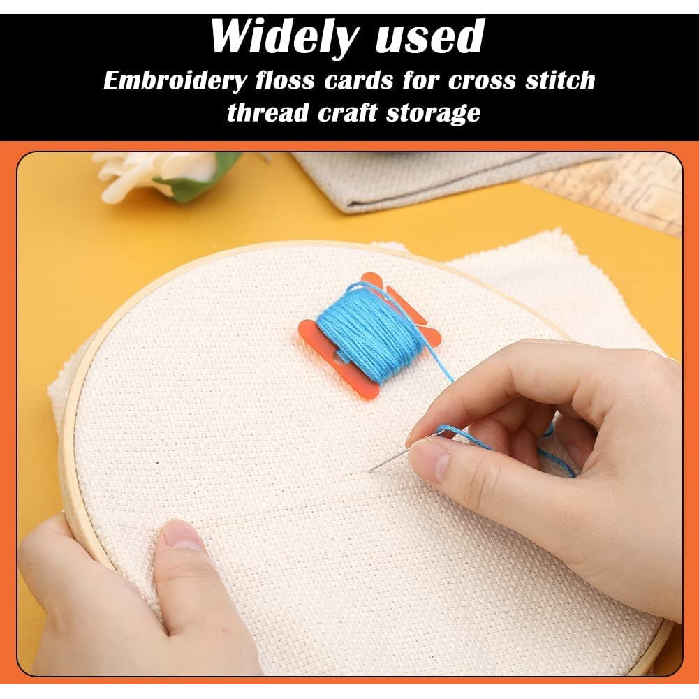 Street27 Plastic Thread Bobbins Holder For Cross Stitch Embroidery Winding Board Pack Of 100