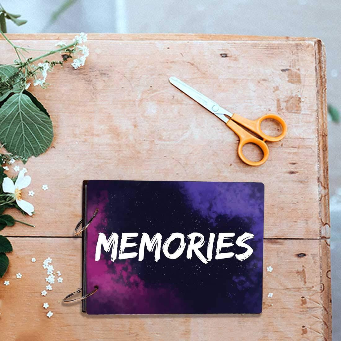 100Yellow Memories Theme Wooden Photo Album Scrapbook| 40 A5 Pages | Size  15.2 Cm X 21.5 Cm |Multicolour