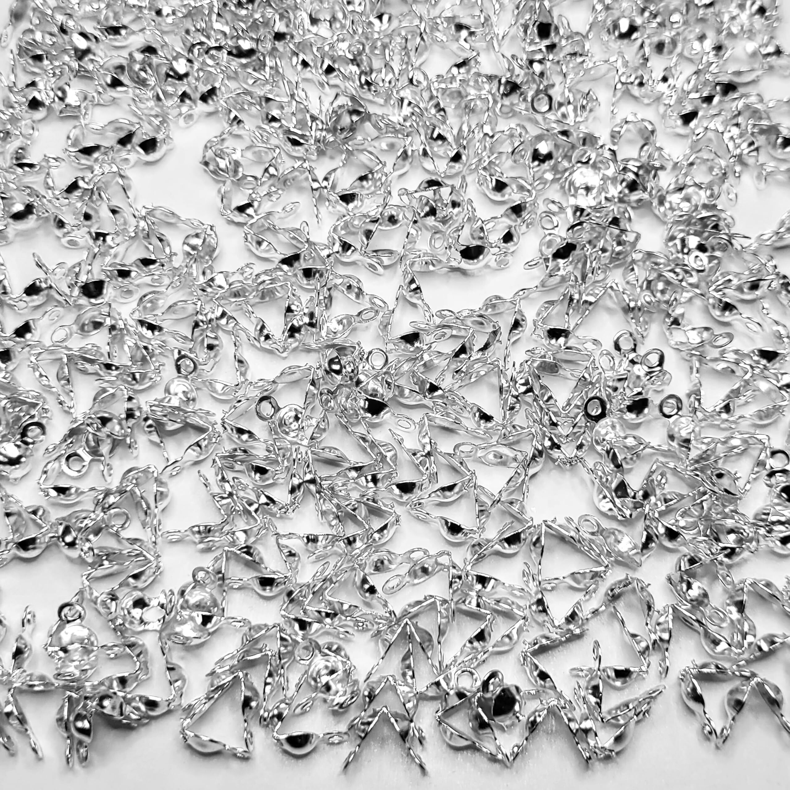 Indikonb Bead Tips Knot Covers | Clamshell Fold-Over Metal Open Knot Covers For Jewelry Making | Diy Accessory For Necklace & Bracelet | Pack Of 100 (Silver)