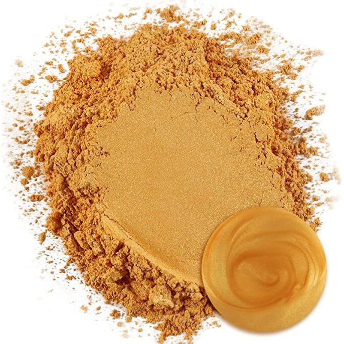 Jhintemetic Mica Powder 50G Golden Pearlescent Effect Colorant Pigment Powder For Epoxy Resin, Tumblers, Slime Bath Bomb, Soap Dye, Slime, Candle, Resin Crafting, Paint, Jewelry, Nail Polish
