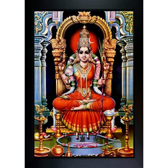 Rv Sales Lalitha Devi Photo Frame | Lalitha Tripura Sundari Devi Wall Painting For Home Decoration And Gifting (10 X 13.5 Inch)