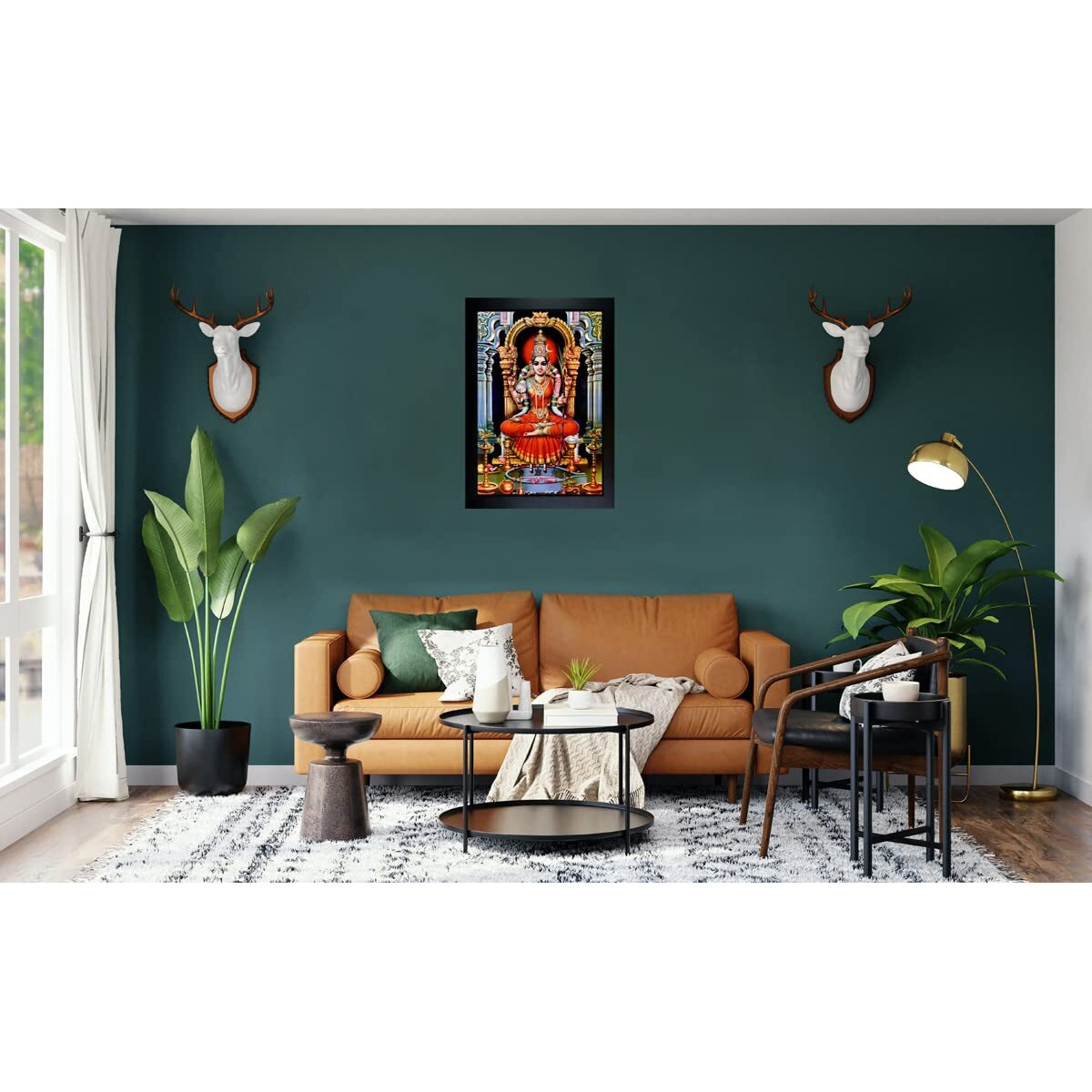 Rv Sales Lalitha Devi Photo Frame | Lalitha Tripura Sundari Devi Wall Painting For Home Decoration And Gifting (10 X 13.5 Inch)