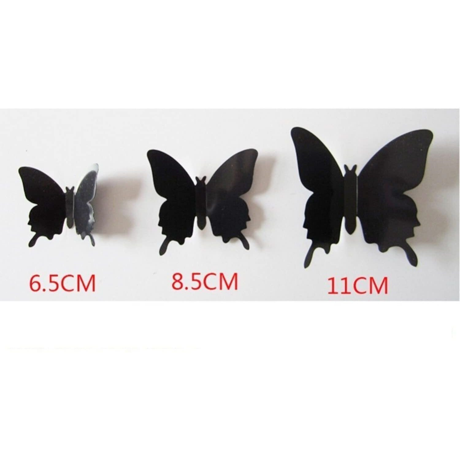 Indian Royals Butterfly Stickers For Wall, Butterfly Decoration Items, Stickers, Wall Decor, Butterflies Pack Of 12 (Black, 21Cm X 34Cm)