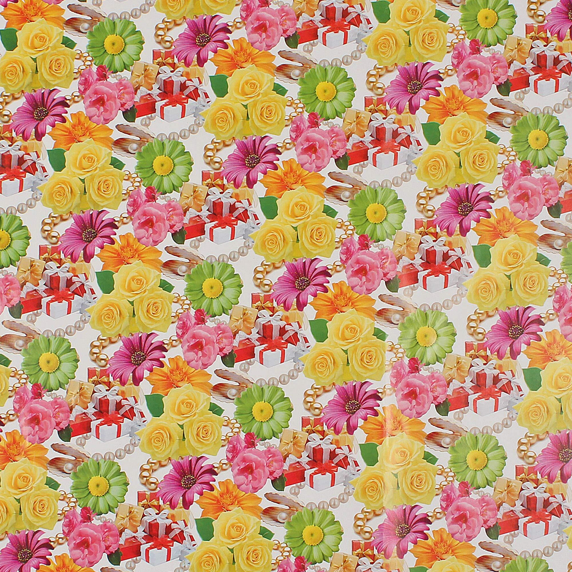 Snow Crafts Gift Wrapping Paper Mix Flowers For Packaging, Birthday Gifts, Diwali Decoration, Kids Project Work (Size-18Inch X 27Inch) (5 Sheets)