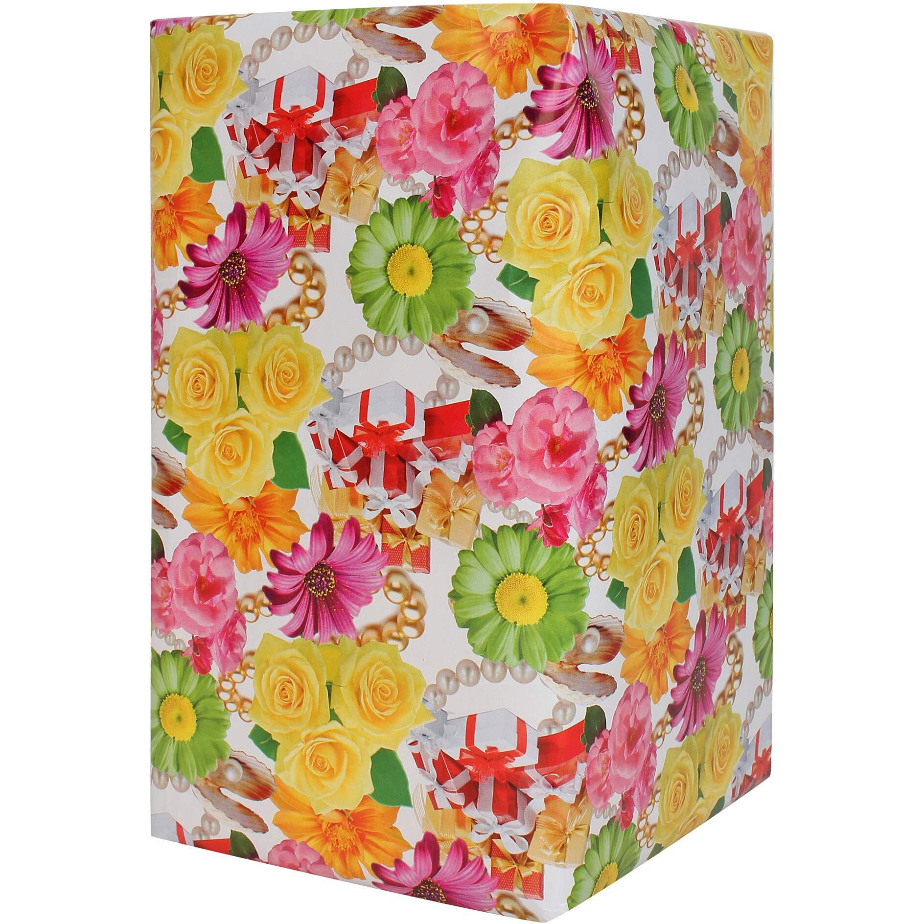 Snow Crafts Gift Wrapping Paper Mix Flowers For Packaging, Birthday Gifts, Diwali Decoration, Kids Project Work (Size-18Inch X 27Inch) (5 Sheets)