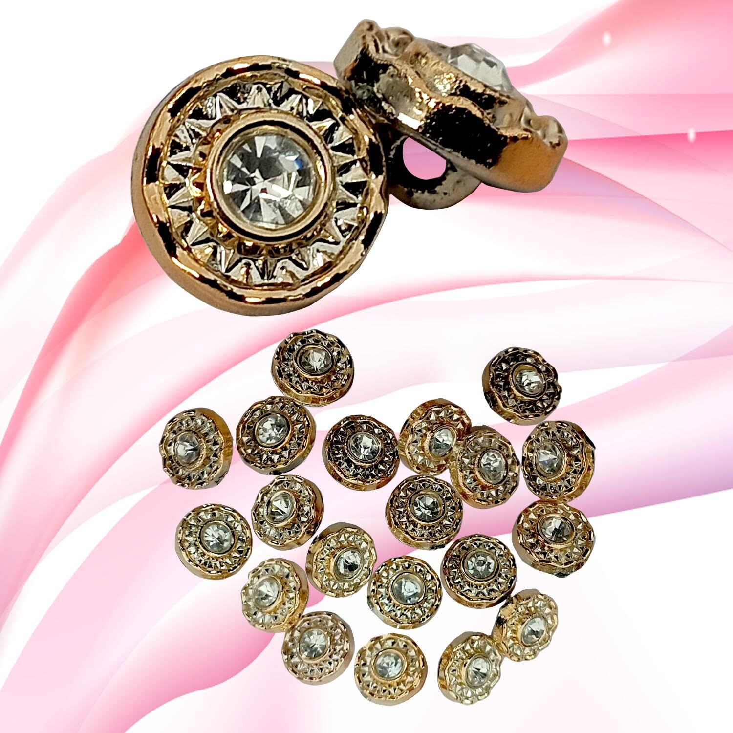Aakriti 5 Styles Fancy Button For Boutique Tailoring/Stitching/Dress/Blouse/Shirt And Kurta's Button Size 18 Line (11.5Mm) Fancy Button Pack Of 100 Pcs (Each Style 20Pcs)