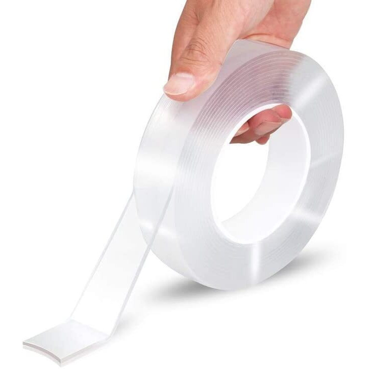 Granthi Enterprise Heavy-Duty Double Sided Strong Sticky Strips Grip Tape | Washable & Reusable Multipurpose Removable Traceless Mounting Adhesive Tape For Walls (3 Meters, Pack Of 1)