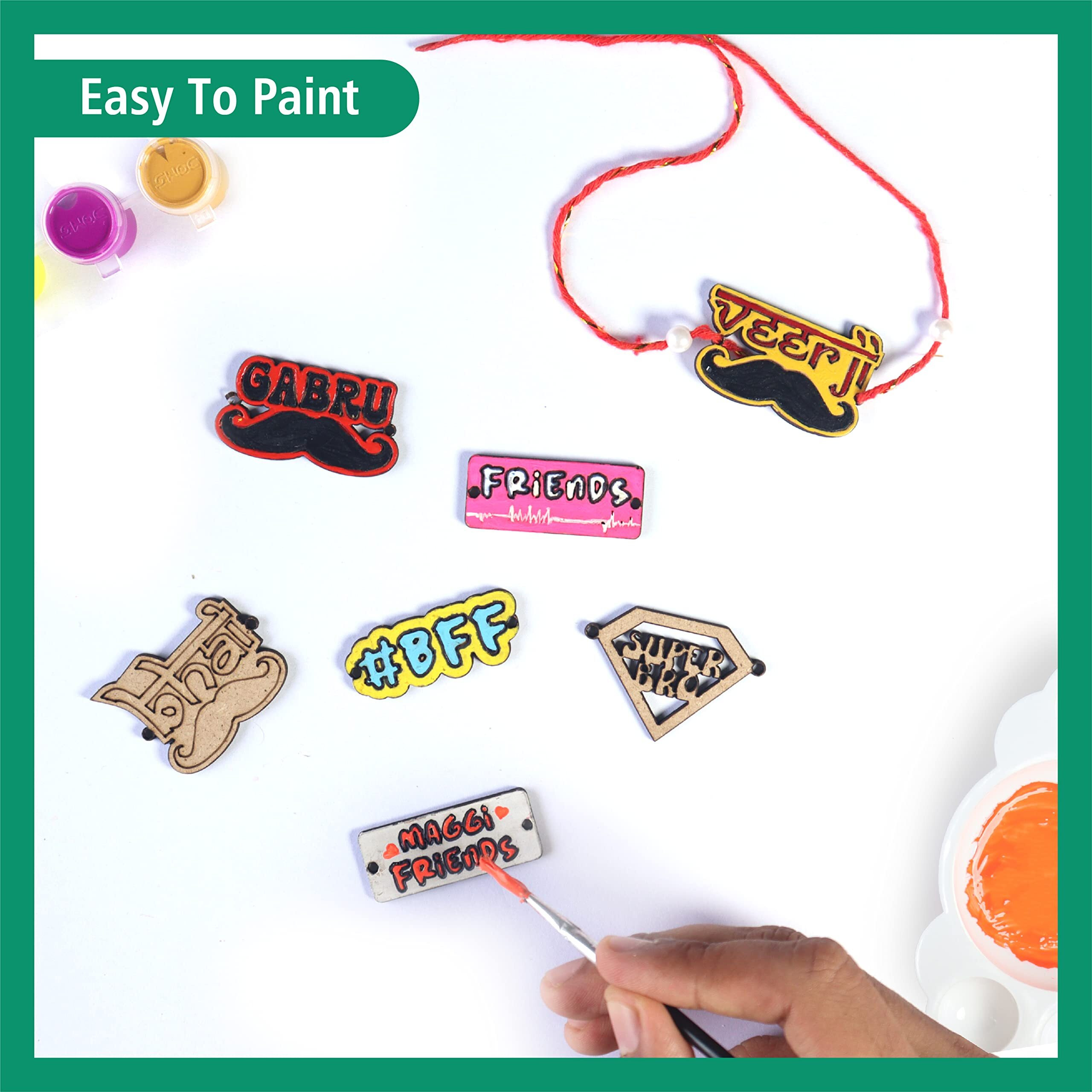 Solobolo Set Of 10 Rakhi For Brother Kids|Set Of 10 Freindship Band|Rakhi And Freindship Diy Kit For Kids| Reusable Diy Kits As Fridge Magnet