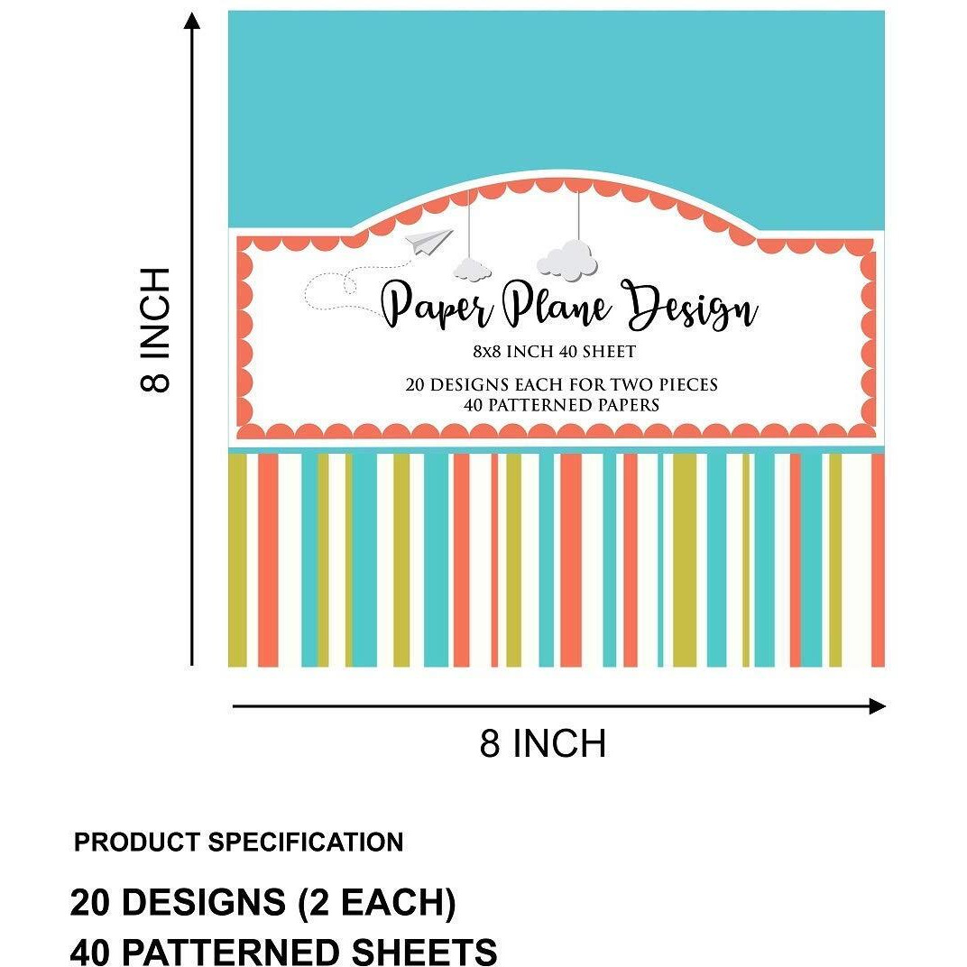 Printelligent Multiple Pattern Art And Craft Sheets For Decoration And Gift Wrapping (Pack Of 40 Sheets) Design-A