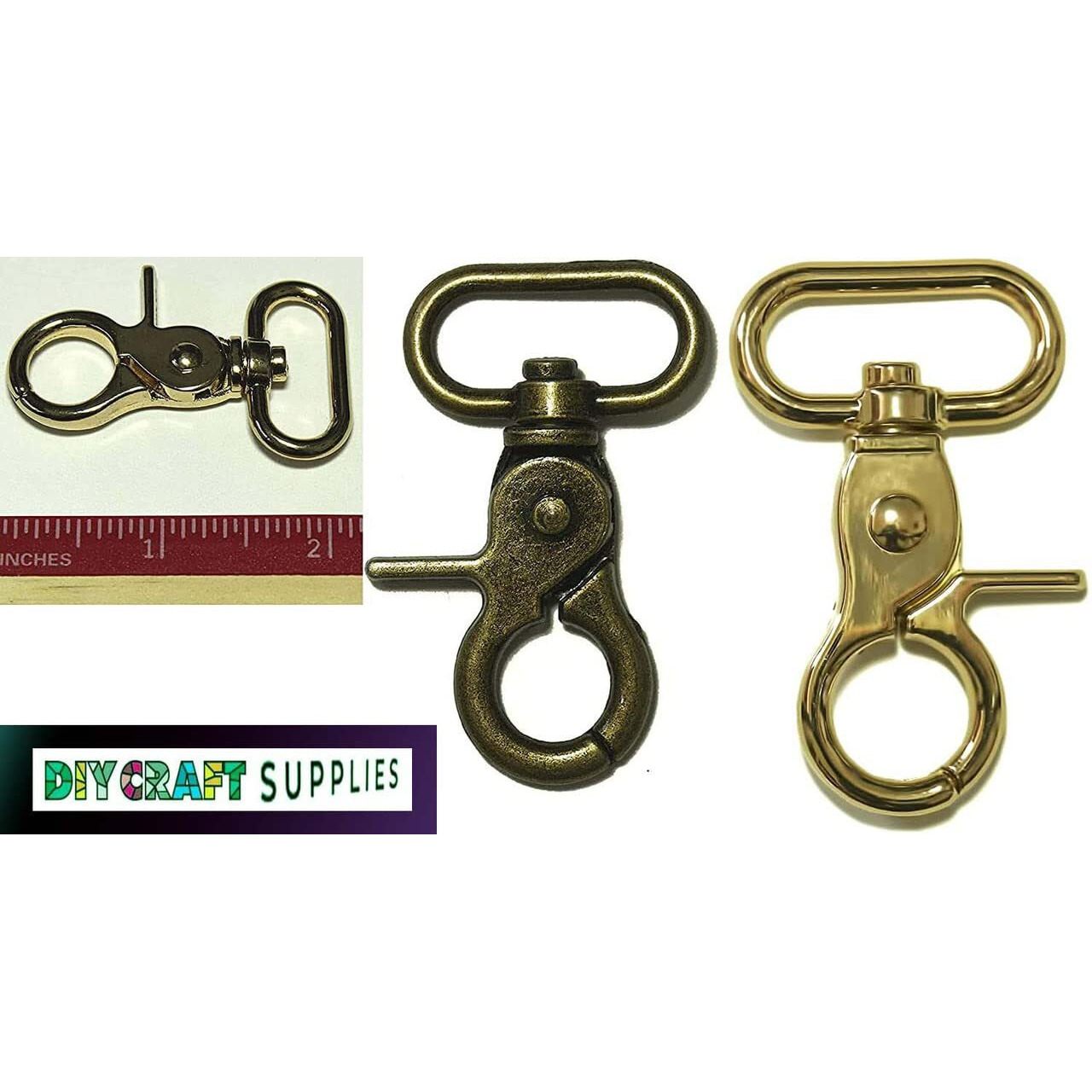 Diy Crafts Pack 5 Pcs, Bronze, 1 Inch Inside Diameter D-Ring Lobster Clasp Claw Swivel Lobster Snap Clasp Hook For Diy Craf (Pack 5 Pcs, Bronze)
