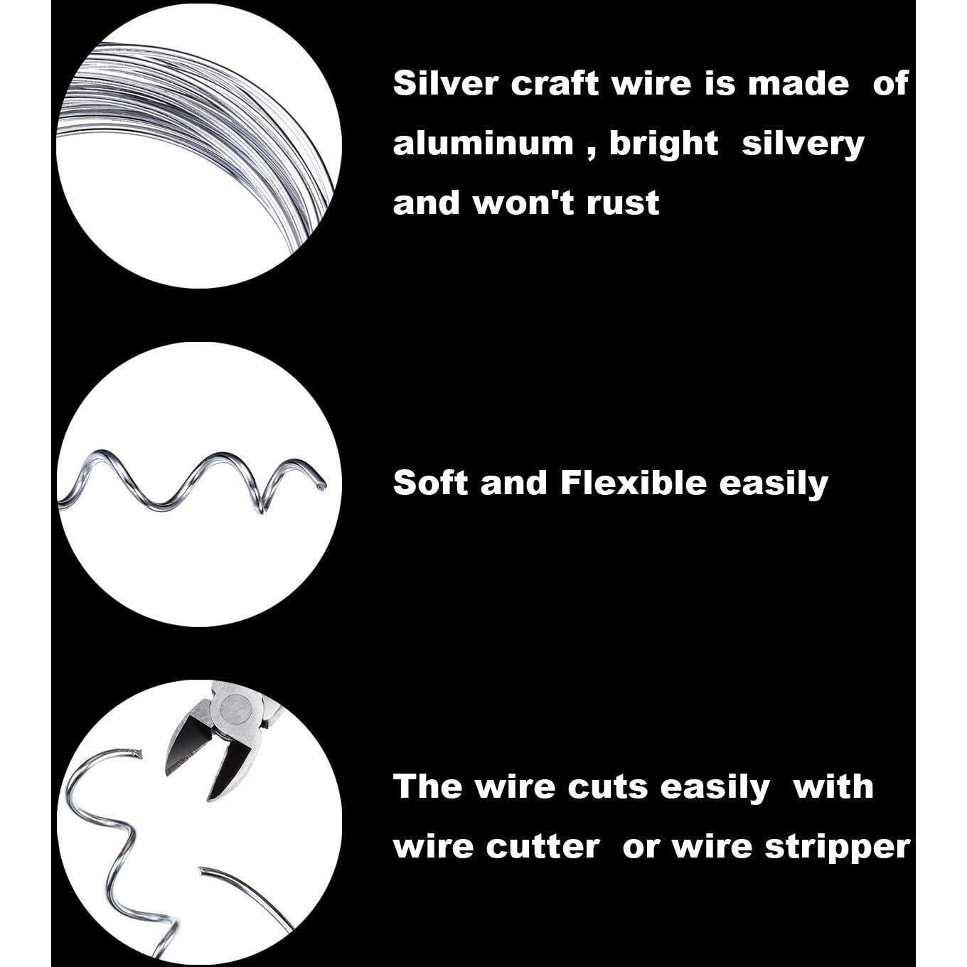 Beadsnfashion Aluminium Art And Craft Color Wire For Jewellery Making, Flower Decoration And Floral Arrangement (Silver)