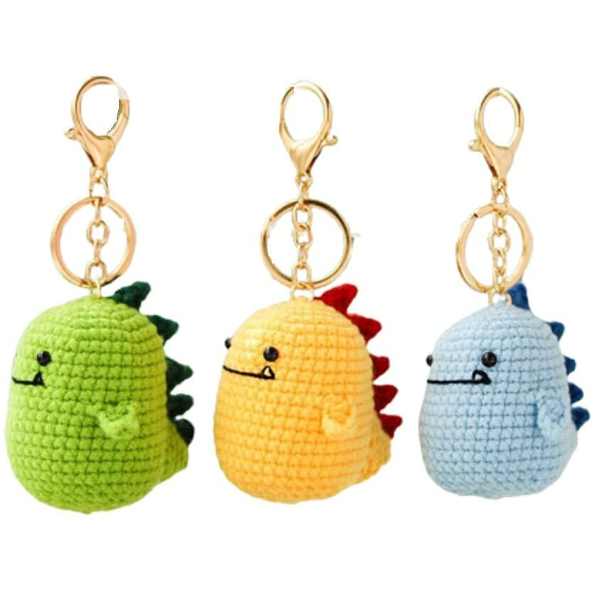 Artbee Crochet Kits For Beginners, Set Of 3 Dinosaurs Knitting Kit Crochet Starter Kit For Beginners Adults With Yarn, Hook, Needle, Step-By-Step Video Tutorials