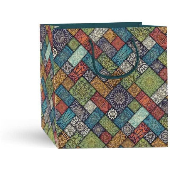 Acl Creations Puzzling Pattern Fashion Gift Party Favor Bag For Diwali,Birthday,Marriage,Christmas Gifting,Baby Showers & Shopping (Pack Of 10 Paper Bags)