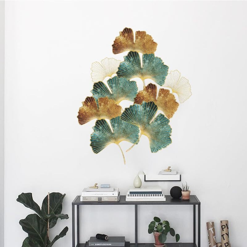 Indian Royals Green Ginkgo Leaf Flower Peel And Stick Self Adhesive Wall Sticker For Wall Decor And Home Decor (30Cm X 90Cm)
