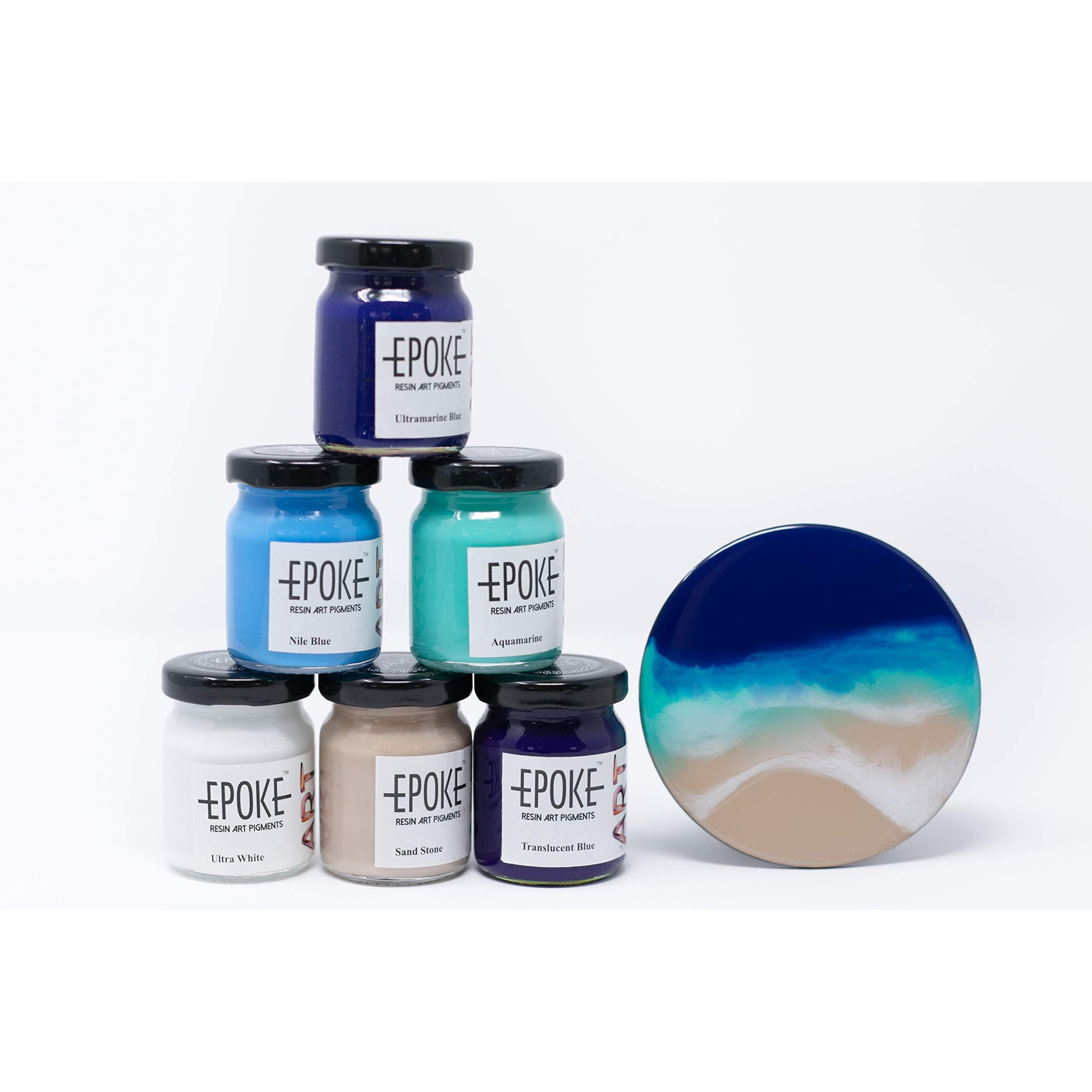 Epoke Art Resin Pigments Ocean Effect Kit - (Combo Of 6), Multicolor