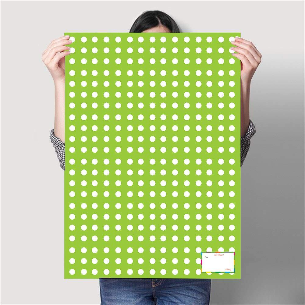 Accuprints Gift Wrapping Paper Pack Of 5|Design Green Polka Dot |Size 20 X 30 Inch