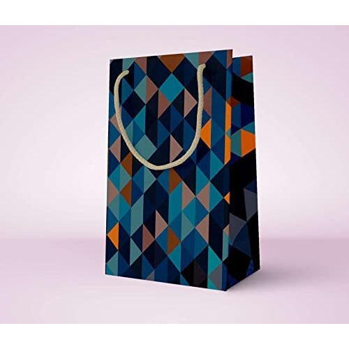Acl Creations Geometric Contemporary Fashion Gift Party Favor Bag For Diwali,Birthday,Marriage,Christmas Gifting,Baby Showers & Shopping (Pack Of 10 Paper Bags)