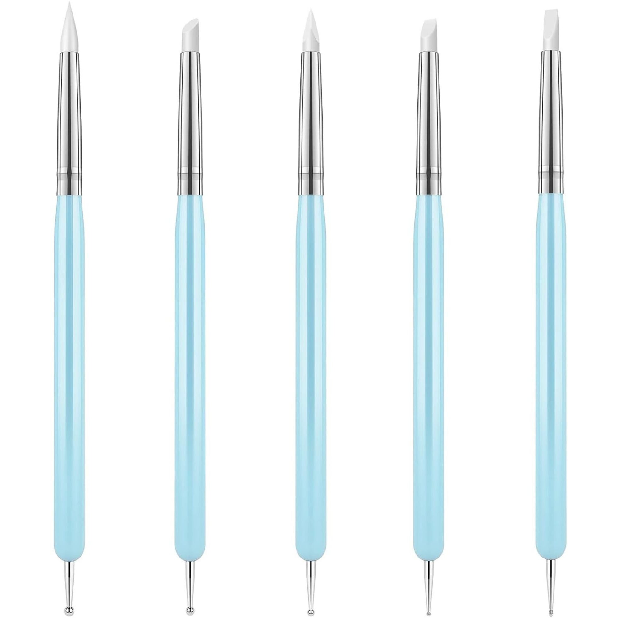 Oytra Chisel Tips And Dotting Heads Shaper Pen (Blue, 4Mm - 5 Pieces)