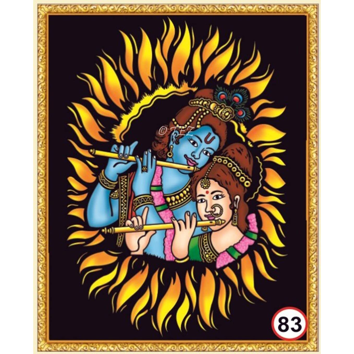 Tez Diy - Emboss Painting Kit, Lord Shiv Parvathi, Medium(13X19 Inch), Design No. 83