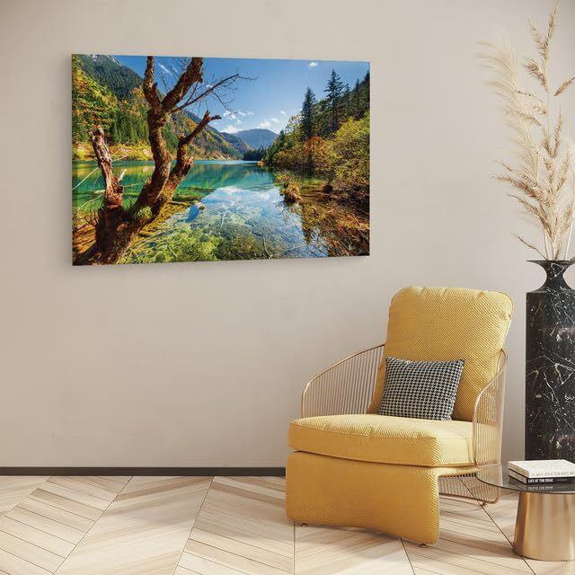 Truecanvas Arrow Bamboo Lake Fall, Wooden Framed Canvas Paintings For Home Decor | Bedroom, Living Room,Wall Decoration | Wall Art Painting, Ct0915, Size 16 X 24 In