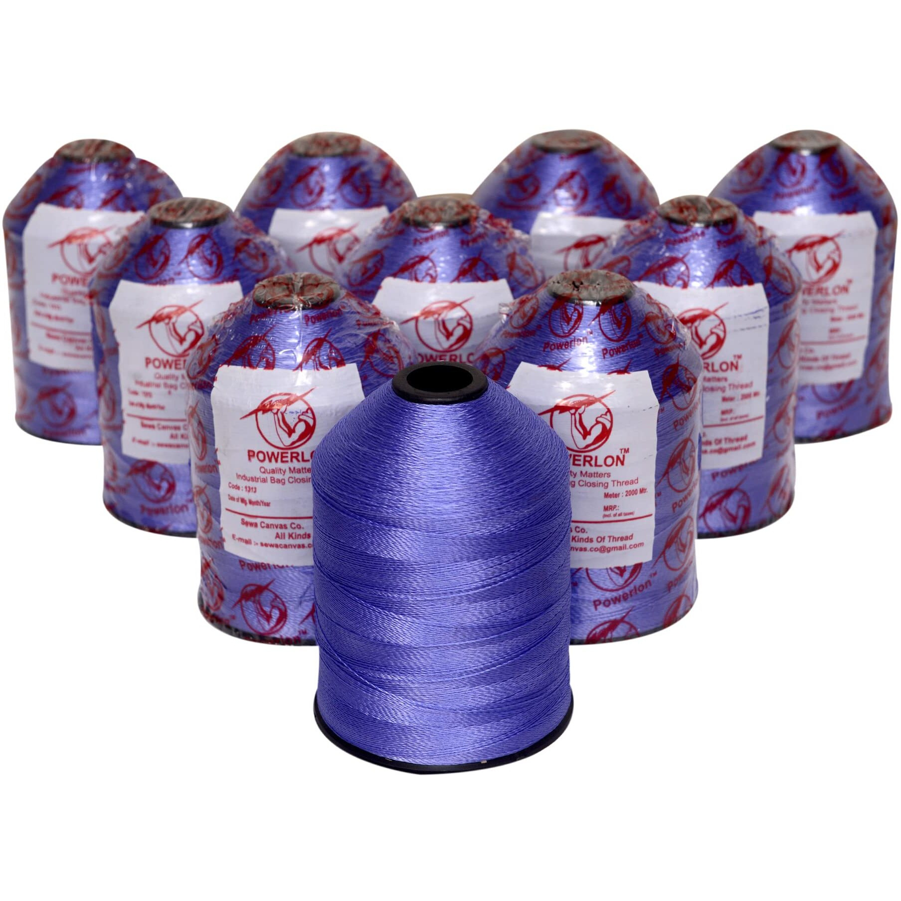 Powerlon 2 Ply Pp/ Nylon 2000 Meters Strong Bag Closing Thread For Revo, Lpi & Other Brands Machines ( Blue, 20 Pcs )