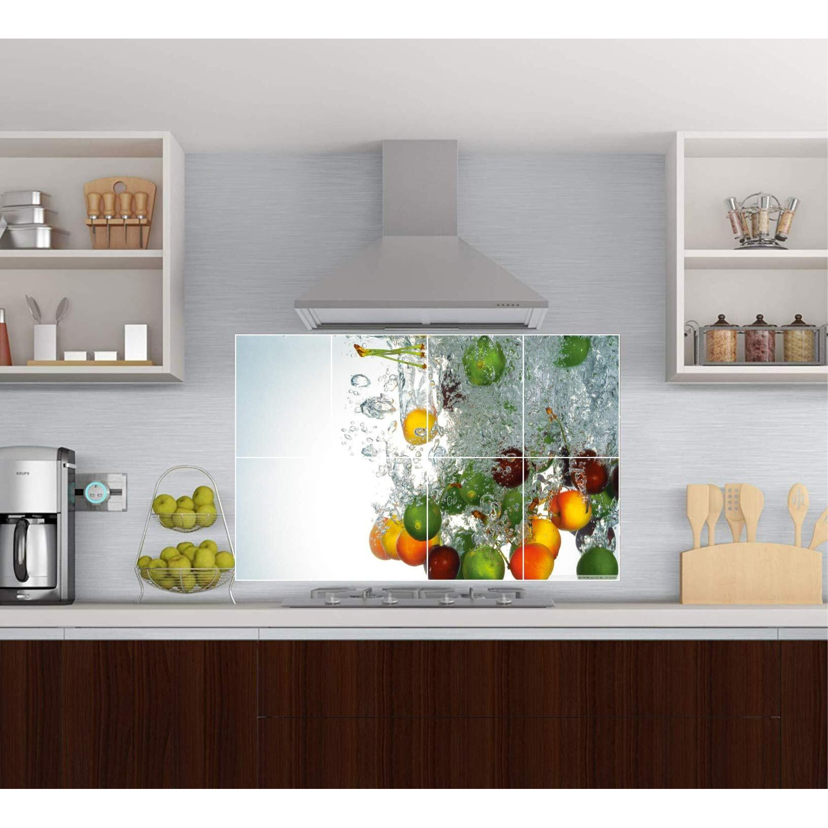 Sticker Yard Waterproof Kitchen Veg And Fresh Water Fruits Vinyl Wall Sticker (Multicolour, 60 X 46Cm)