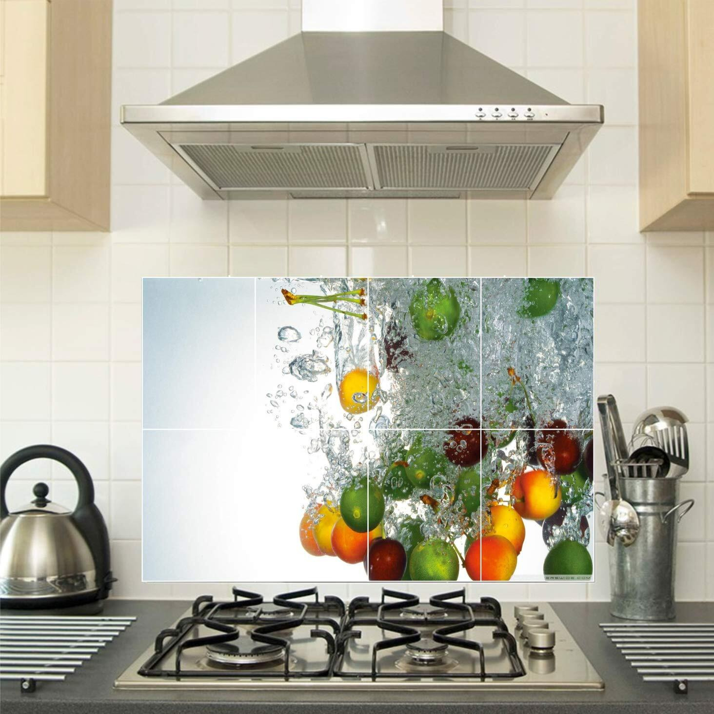 Sticker Yard Waterproof Kitchen Veg And Fresh Water Fruits Vinyl Wall Sticker (Multicolour, 60 X 46Cm)