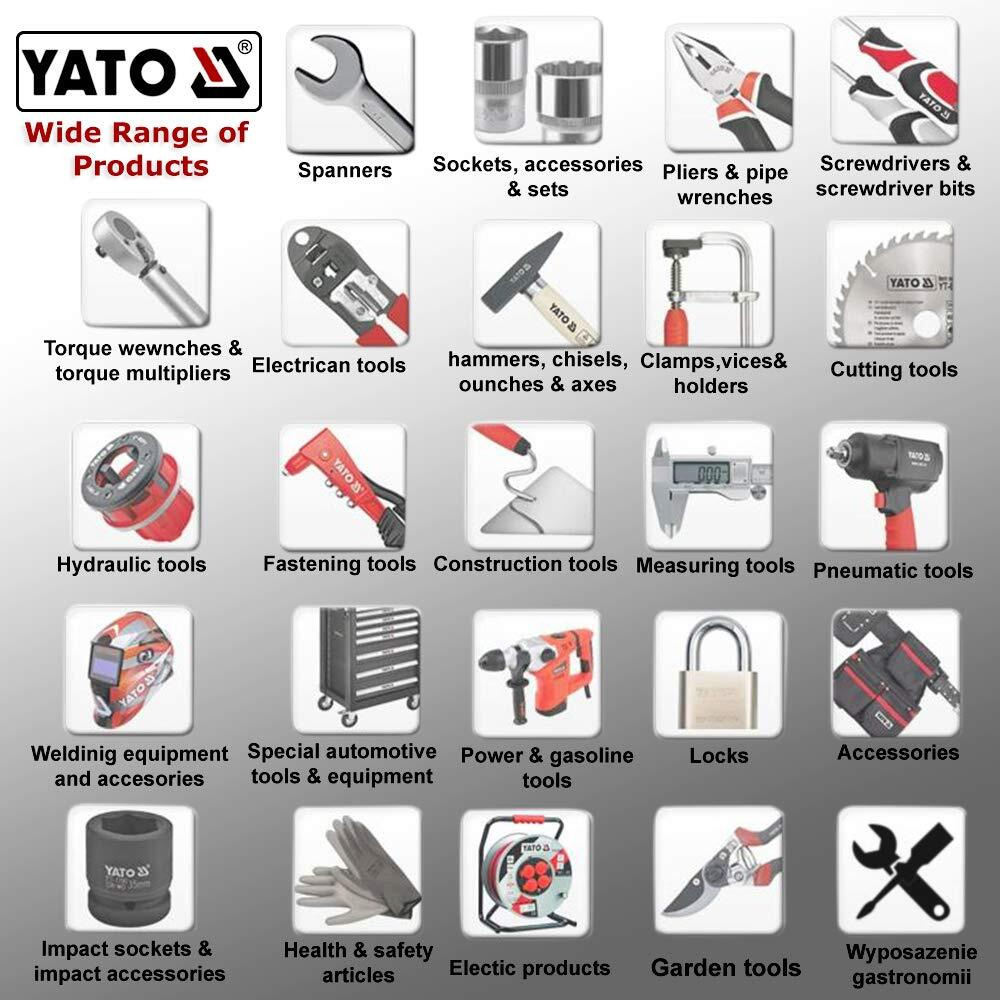Yato 8Mm Crv60 Flat Edge Chisel With Wooden Handle | 58-50 Hrc | Metal Clamp | Cutting | Punching