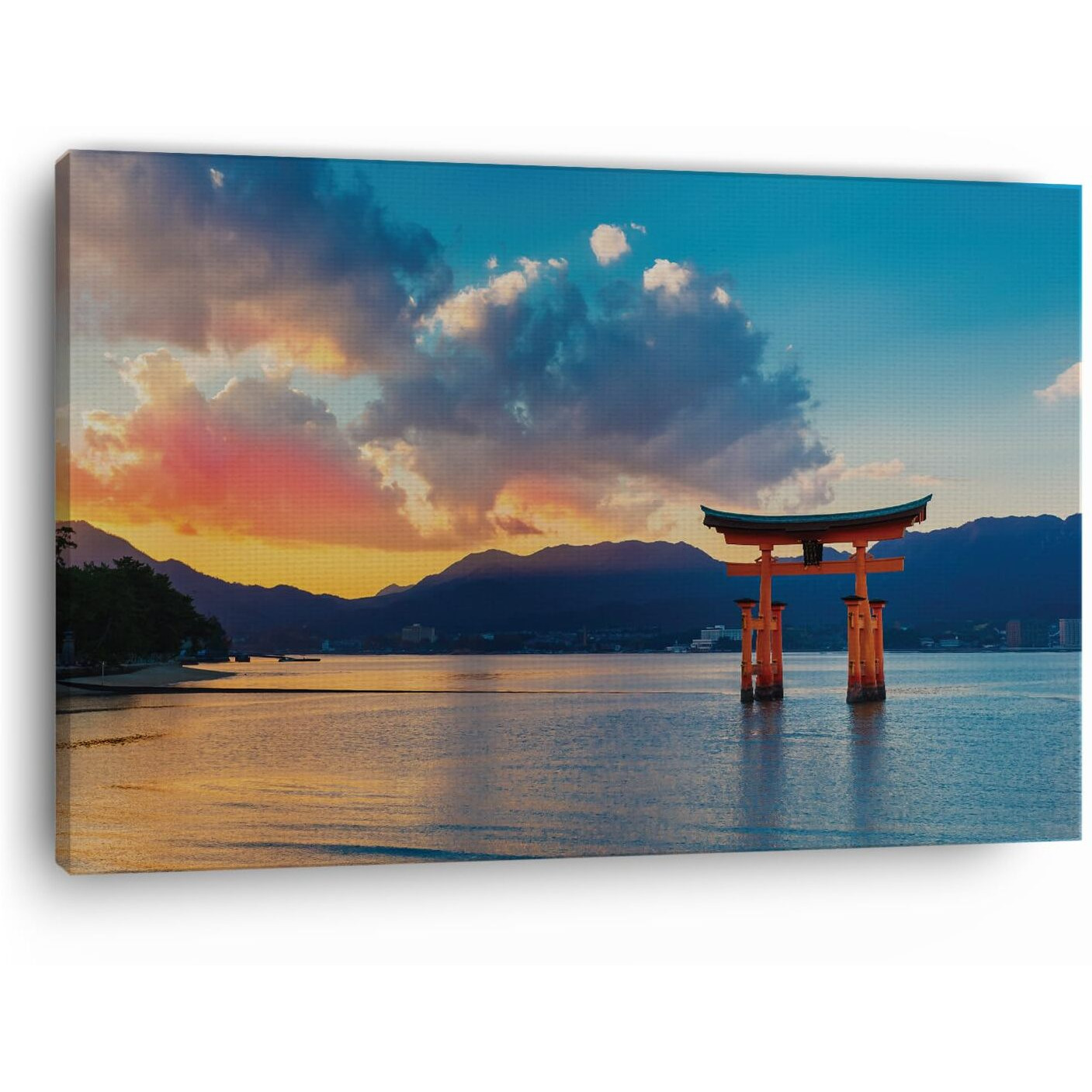 Truecanvas Itsukushima Jinja Otorii, Wooden Framed Canvas Paintings For Home Decor | Bedroom, Living Room,Wall Decoration | Wall Art Painting, Ct0943, Size 16 X 24 In