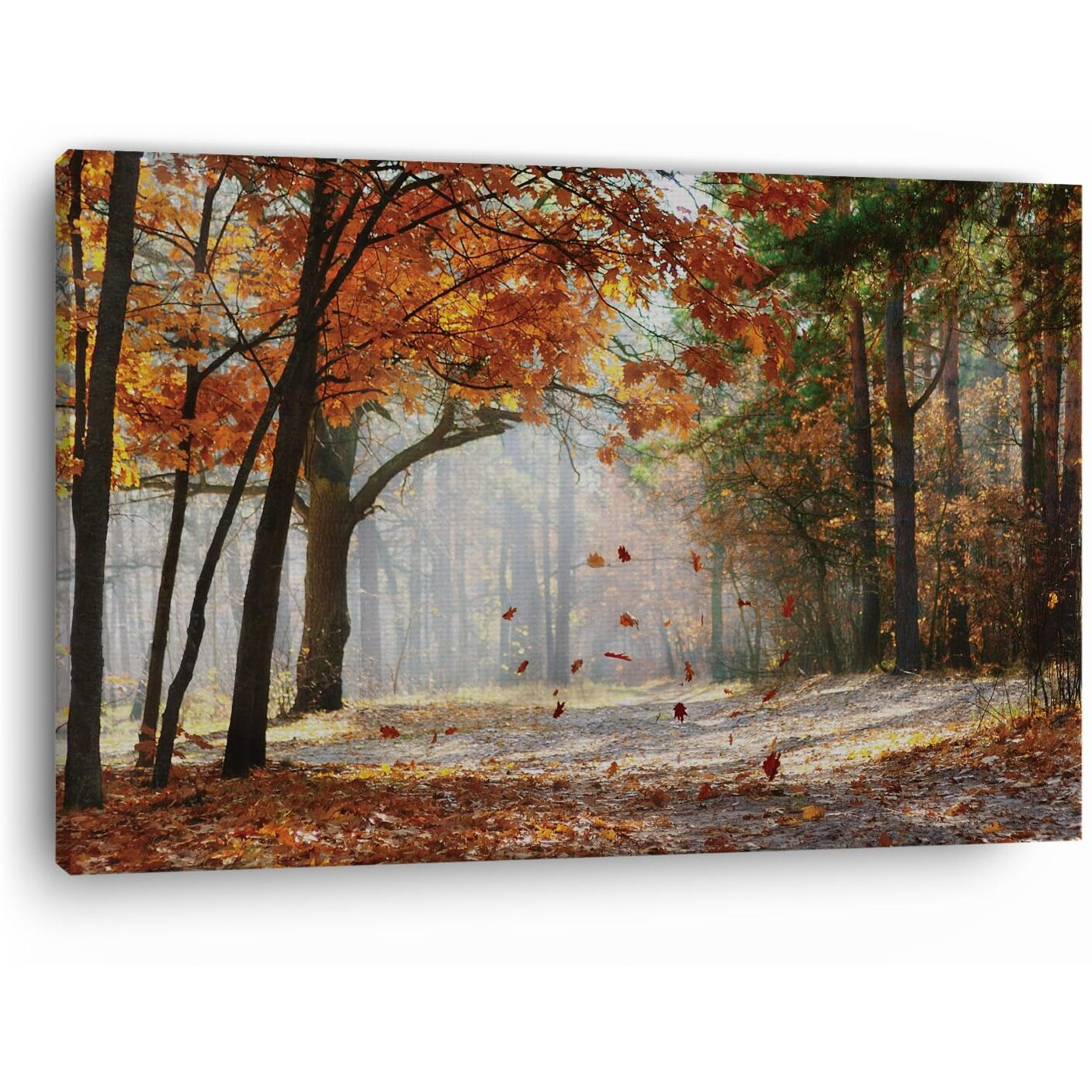 Truecanvas Falling Autumn Leaves, Wooden Framed Canvas Paintings For Home Decor | Bedroom, Living Room,Wall Decoration | Wall Art Painting, Ct0812, Size 16 X 24 In