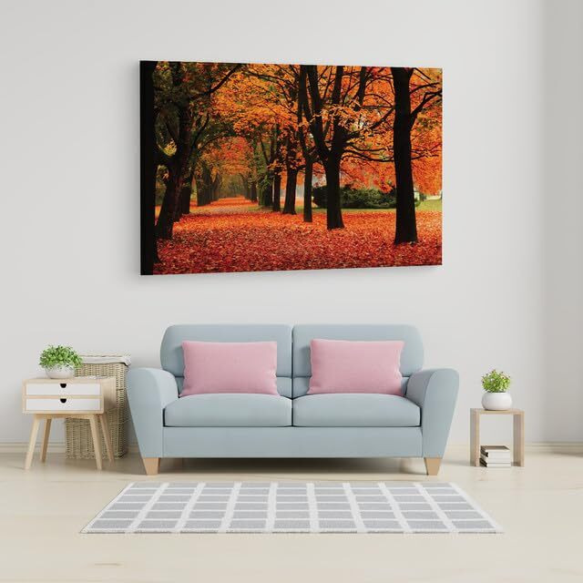 Truecanvas Autumn, Leaves, Wooden Framed Canvas Paintings For Home Decor | Bedroom, Living Room,Wall Decoration | Wall Art Painting, Ct0835, Size 16 X 24 In