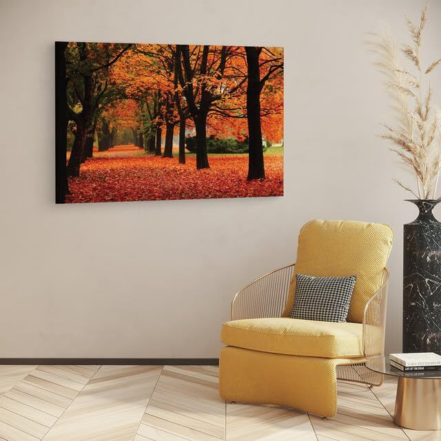 Truecanvas Autumn, Leaves, Wooden Framed Canvas Paintings For Home Decor | Bedroom, Living Room,Wall Decoration | Wall Art Painting, Ct0835, Size 16 X 24 In